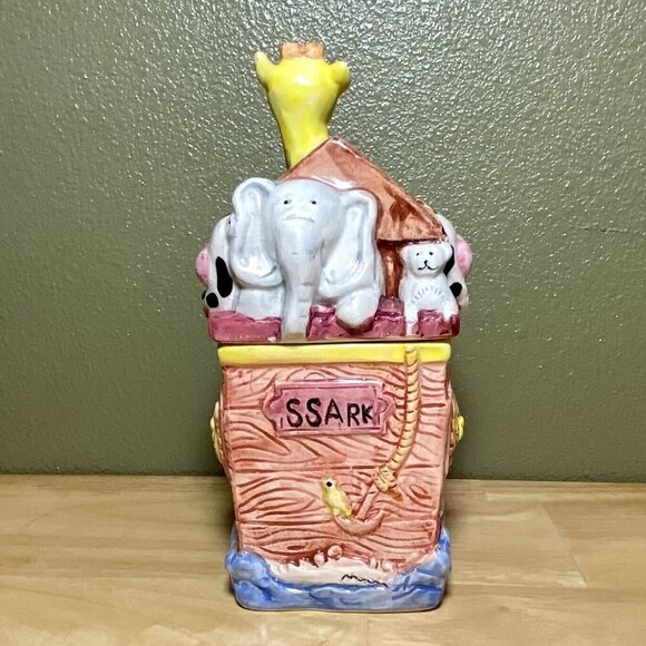 NOAH’S SS ARK 9 x 5 Ceramic Cookie Jar Canister New World Specialties Pre-owned - Picture 7 of 10
